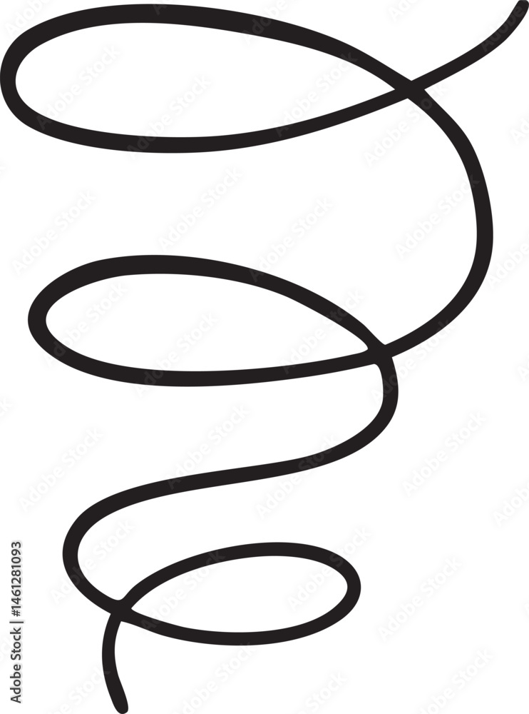 Poster a continuous flowing spiral curve dominates the white background.