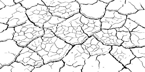 Ideal for Creating Earthquake-Related Design Effects.White, and Grey,Realistic Vector Textures of Earthquake-Damaged Land and Wall Surfaces with Cracks and Breaks in Black,
