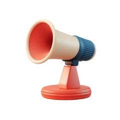 3D Cartoon Megaphone Announcement Loudspeaker