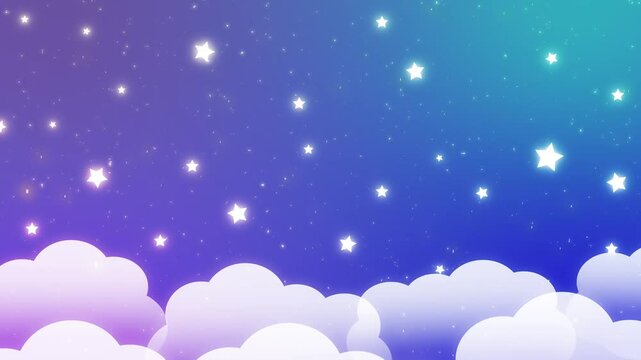 キラキラ夜空のかわいい背景素材