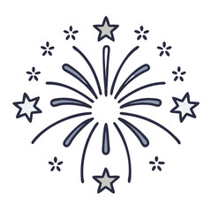 Fireworks display with stars in a festive style  