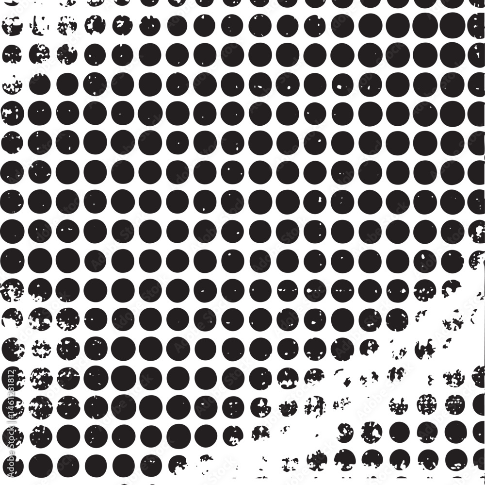 Poster a dense of overlapping black and white circles creates a textured abstract