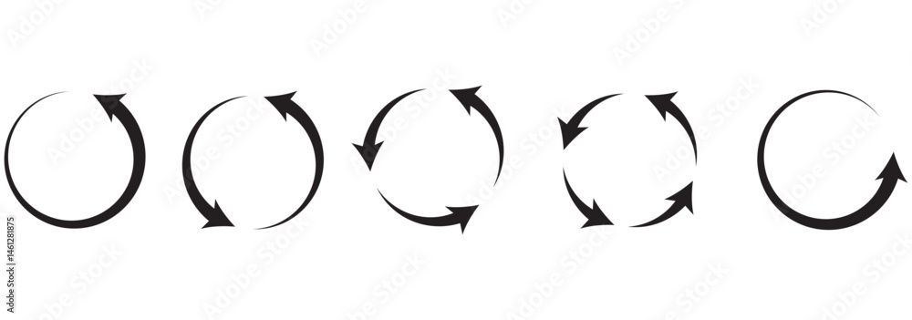 Poster circle arrow vector, icon set. set of black arrows vector isolated on white background. flat style i