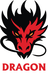 vector red dragon face design template 