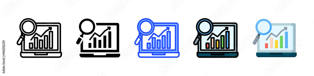 Poster market insights icon collection with multiple styles