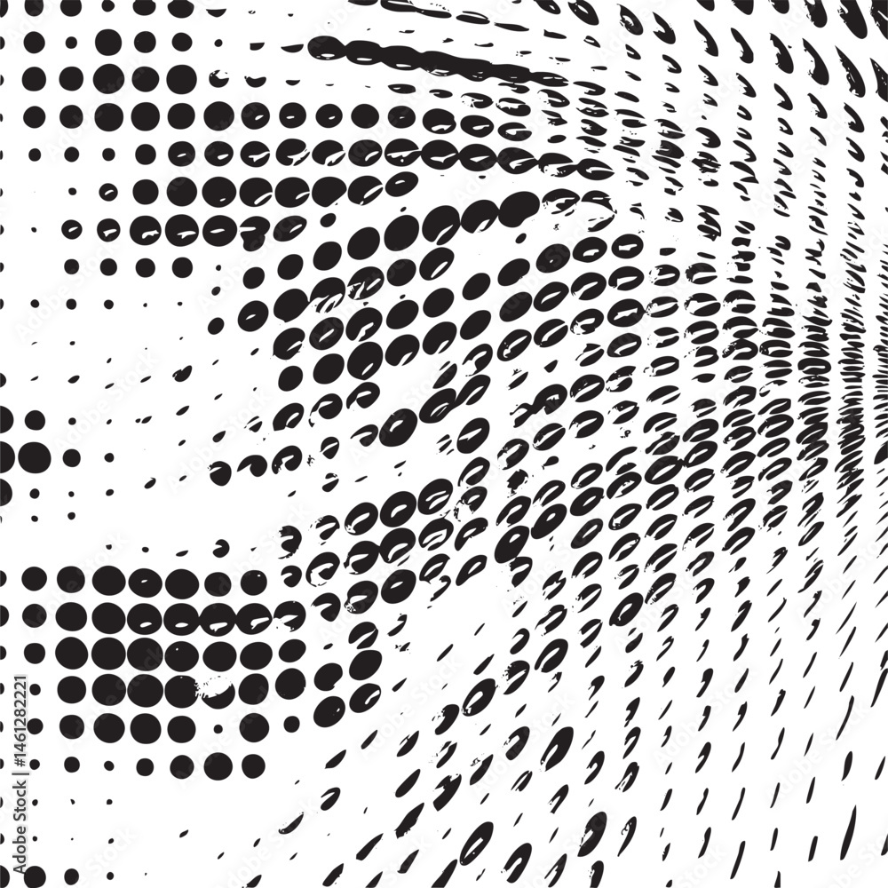 Poster a dynamic abstract of overlapping black and white circles creates a sense of movement.
