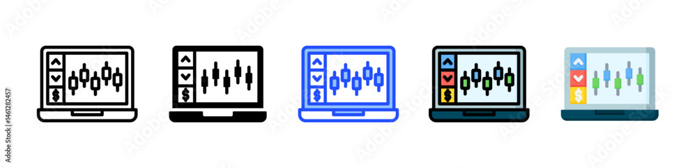 Poster stock price icon collection with multiple styles