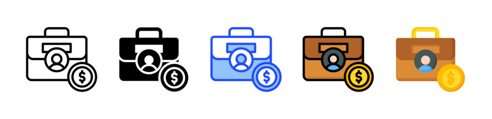Investor Portfolio Icon Collection With Multiple Styles