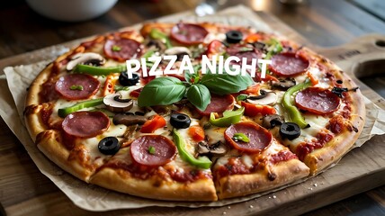 pizza with salami and olives