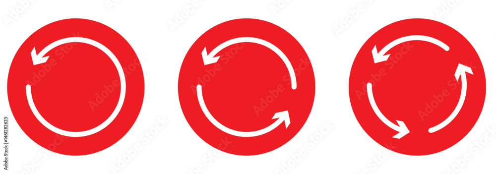 Poster circle arrow icon set. refresh and reload icon set. recycle arrow vector icon, recycling symbol, reu