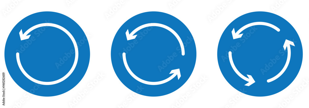 Poster circle arrow icon set. refresh and reload icon set. recycle arrow vector icon, recycling symbol, reu