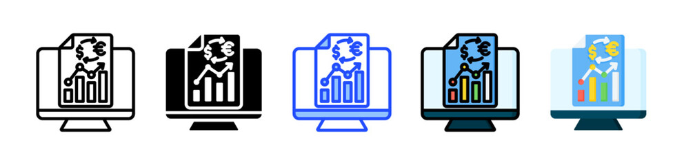 Etf Investing Icon Collection With Multiple Styles