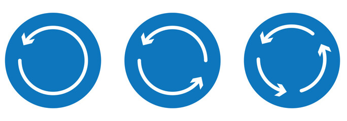 circle arrow icon set. refresh and reload icon set. recycle arrow vector icon, recycling symbol, reuse sign, recycle eco icon, decompose, eco friendly, vector illustration . 