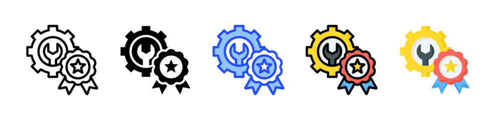 Service Excellence Icon Collection With Multiple Styles