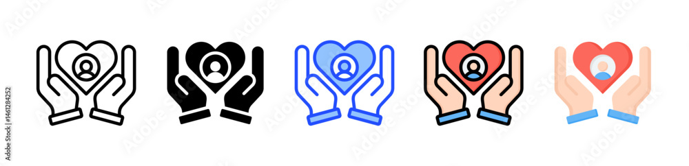 Poster grateful customer icon collection with multiple styles