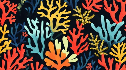 Vibrant coral reef pattern design