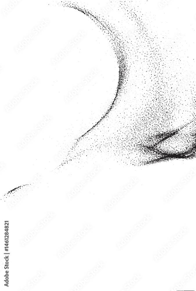 Poster a close-up view of a sleeping face rendered in delicate pointillism.
