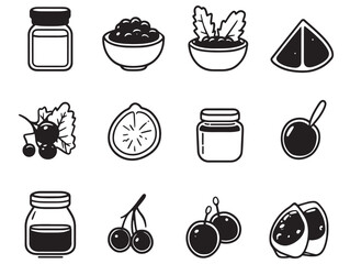 Detailed Cranberry Sauce Line Art for Festive Food Illustration