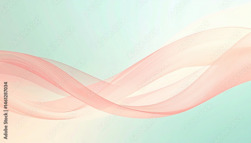 Poster flowing abstract waves digital art soft color palette modern environment aesthetic viewpoint visual 