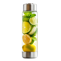 Citrus Mint Cooler Lemons Limes and Mint Isolated on Transparent Background
