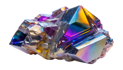 multi colored gemstone isolated on white background. PNG Transparent.