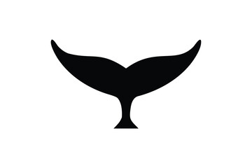 Fototapeta premium Whale tail icon silhouette on white background