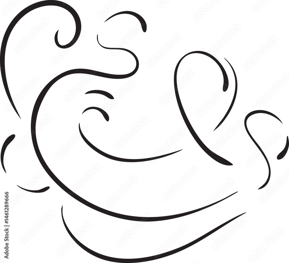 Poster elegant black swirls create a dynamic and flowing