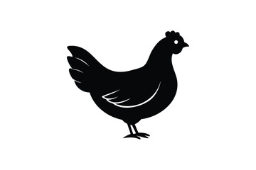 Fototapeta premium Whole chicken icon silhouette on white background