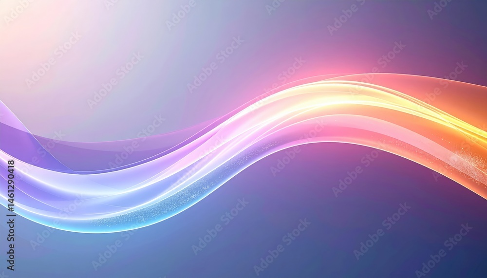 Aufkleber dynamic flowing abstract waves digital art vibrant color gradient modern design aesthetic view visua