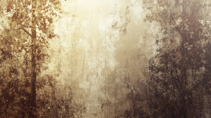 Fototapeta premium Misty forest scene with aged texture.