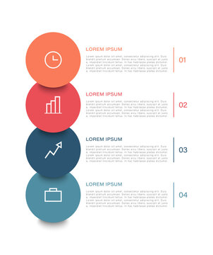 Creative vertical vector infographic with 4 options or processes. Infographic design with icons and space for data