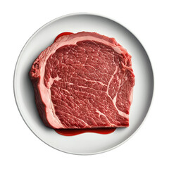 Beef Wellington Filet steak with pate and duxelles in plate isolated on white or transparent background