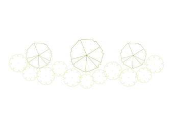 architecture drawing plant tree top view plan greenery vegetation vector. design nature architectural landscape set element illustration bush garden flora sapling minimal. architect isolated.