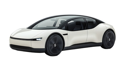 Modern electric car on transparent background, sharp focus photo of vehicle for online retail platforms and automotive advertising