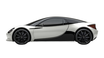 Modern electric car with cut out background, highly detailed illustration of green vehicle for tech design concepts and transportation visuals