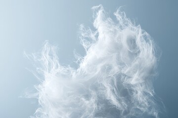 Obraz premium Abstract fluffy white cloud-like form against a soft gradient.