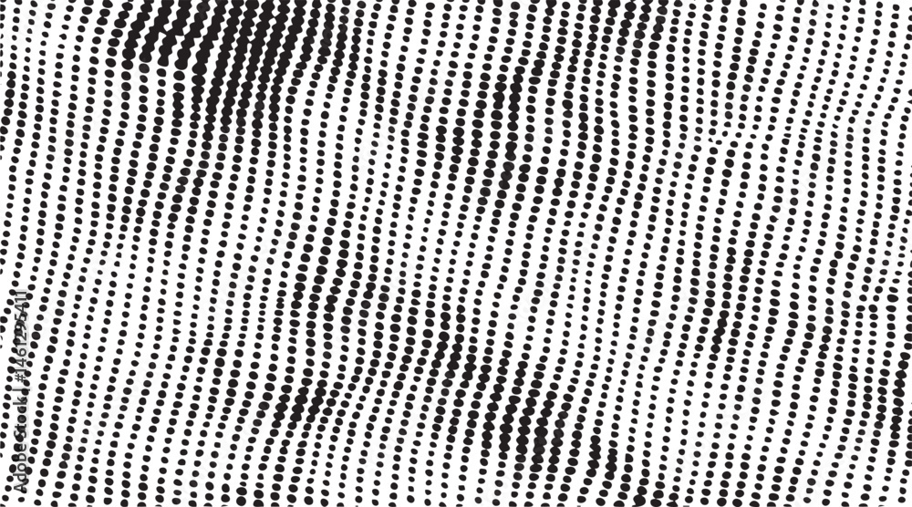 Poster a dense black and white grid of closely spaced dots creates a dynamic visual texture.