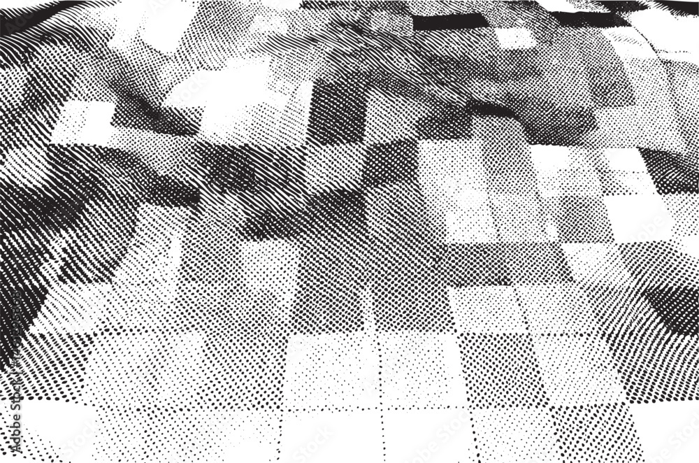 Poster a grayscale portrait of a person appears within a textured fragmented