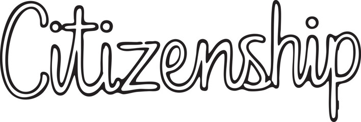 Elegant stylized displays the word 'Citizenship' in a flowing script.