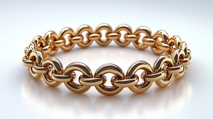 Obraz premium Golden Chain Bracelet Close Up Luxury Jewelry High Resolution Images