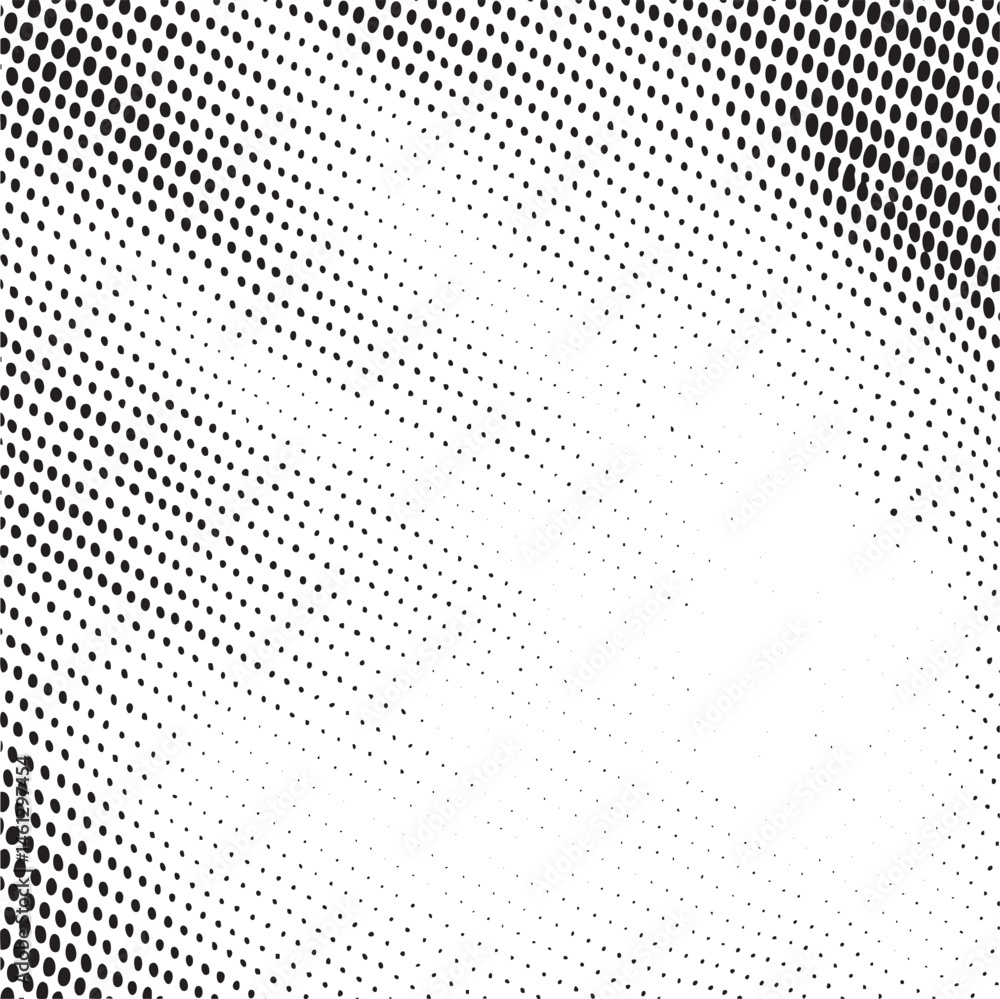 Poster a dynamic diagonal of black and white dots creates a striking visual effect.