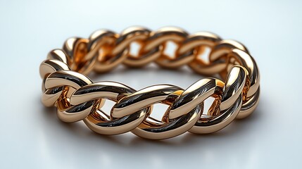 Obraz premium Golden Chain Bracelet Jewelry On A White Background High Resolution Images