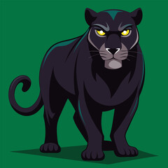 Obraz premium Powerful black panther stares intensely.