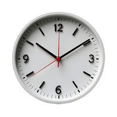 Cut out modern wall clock with minimalist design, highly detailed image for office spaces, productivity illustrations and visuals of modern living, intricate details and photorealistic