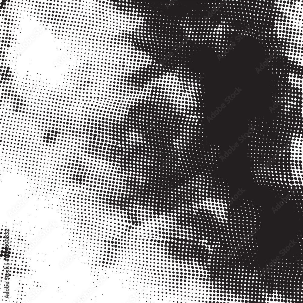 Poster a grayscale portrait reveals a partial face with dynamic dot