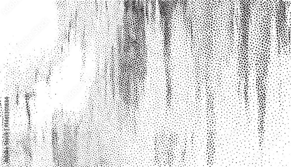 Poster dense black and white dots create a textured abstract