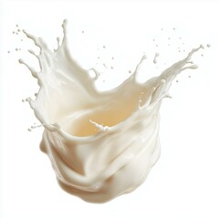 Dynamic splash of milk creating a beautiful artistic effect on a clean backdrop.
