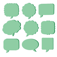 set green Blank speech bubble collection