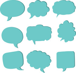 set green Blank speech bubble collection