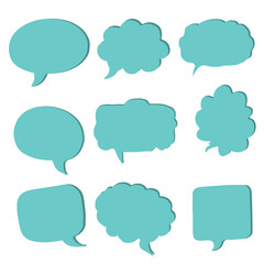 set green Blank speech bubble collection